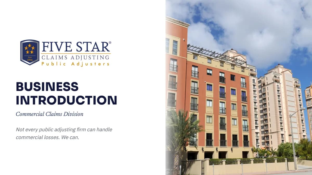2026 Commercial Brochure cover: Business Introduction, Commercial Claims Division