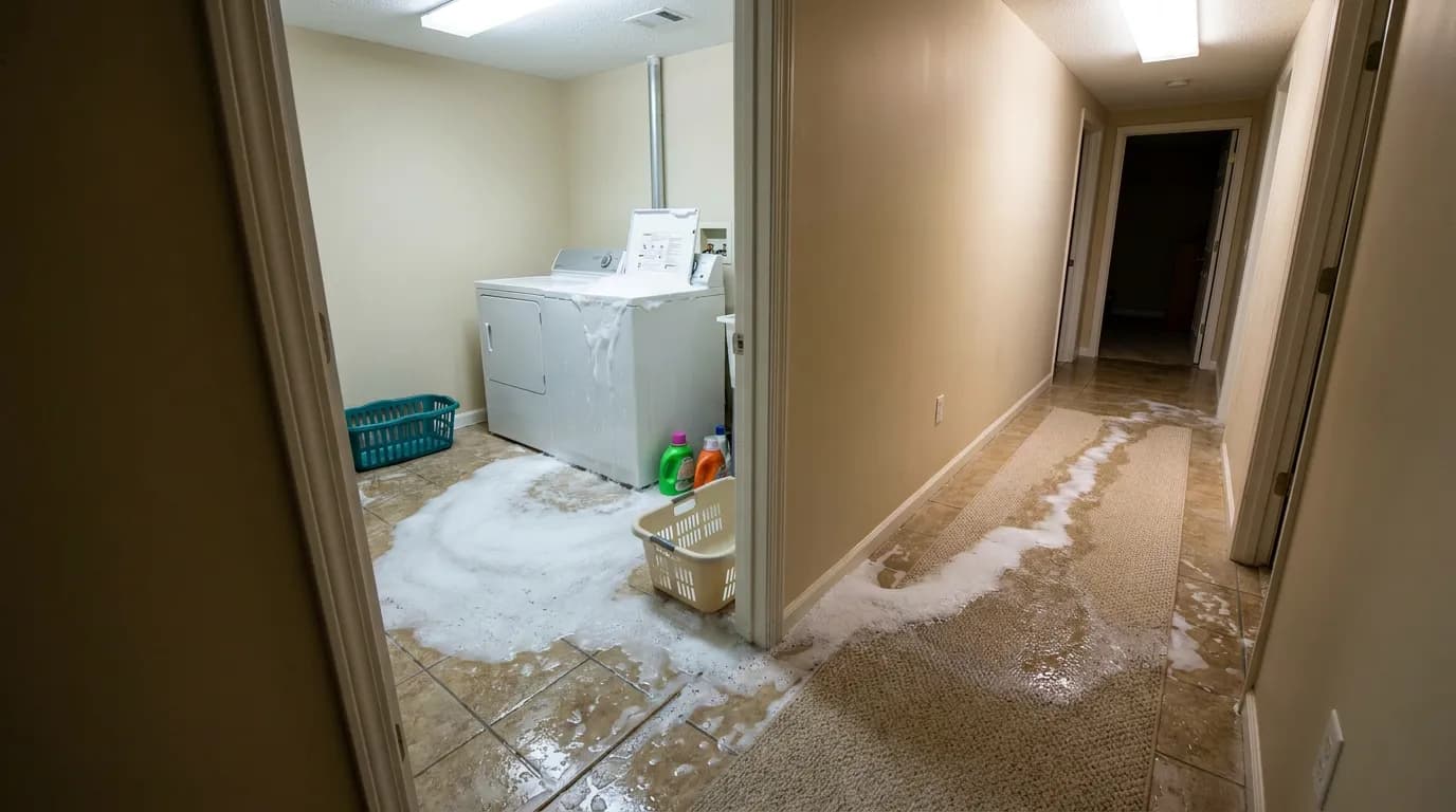 Toilet & Laundry Overflow Damage detail — Five Star Claims Adjusting